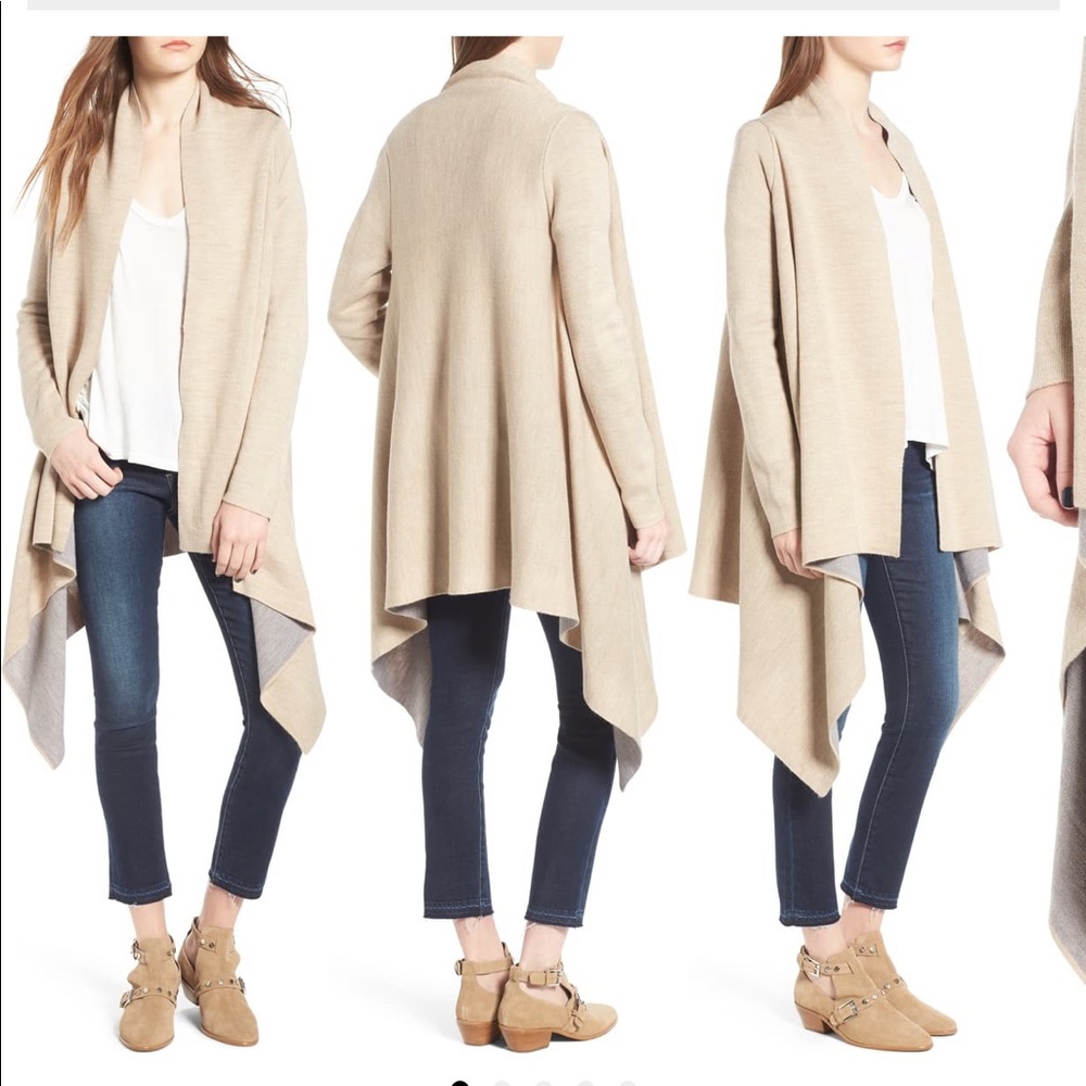Two Tone Open Front Cardigan